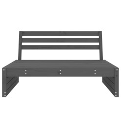 Canapé central de jardin gris 120x80 cm bois de pin massif