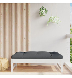 Repose-pied de jardin 120x80 cm blanc bois de pin massif