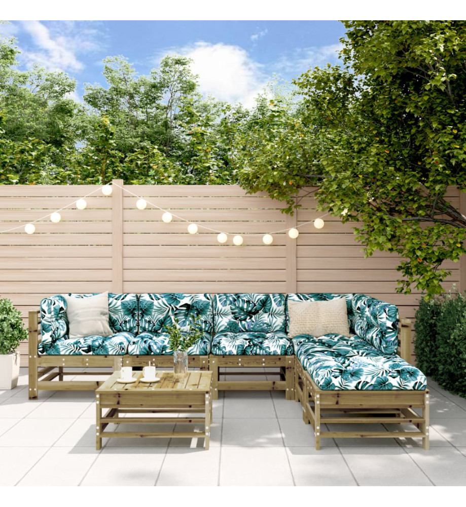 Salon de jardin 7 pcs bois de pin imprégné Salon de jardin 7 pcs bois de pin imprégné