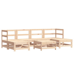 Salon de jardin 7 pcs Bois de pin massif