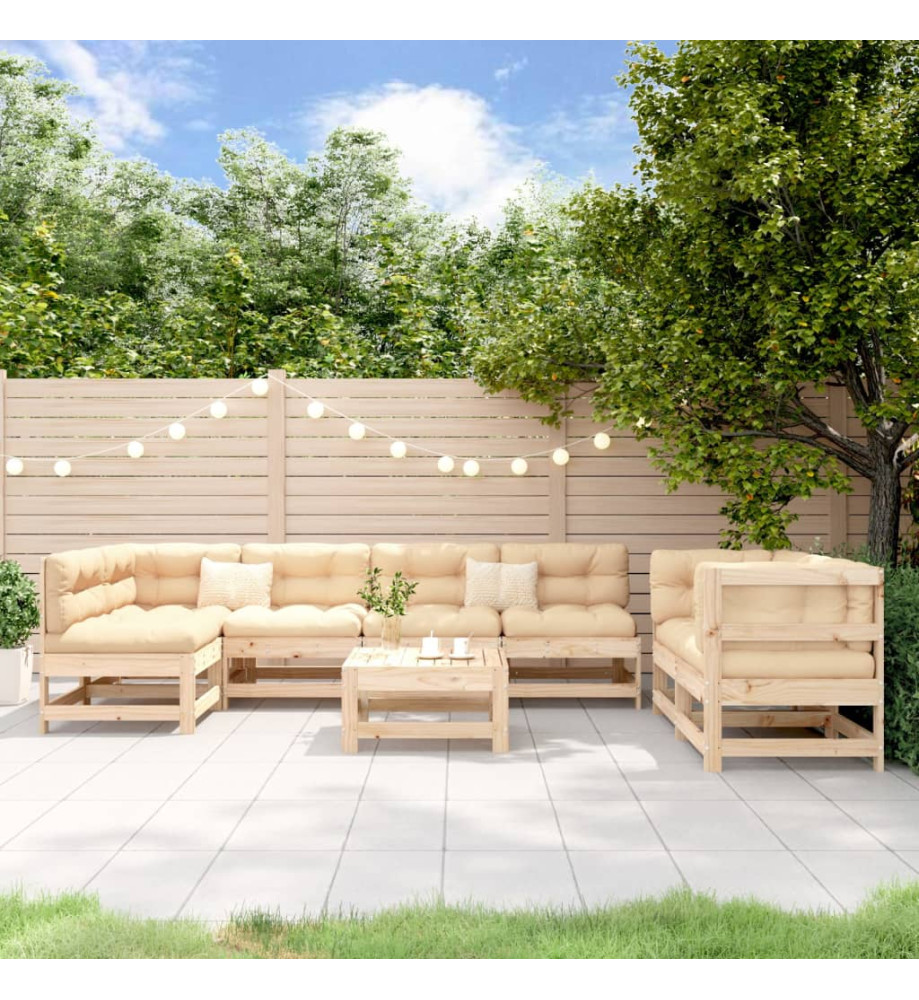 Salon de jardin 8 pcs Bois de pin massif Salon de jardin 8 pcs Bois de pin massif