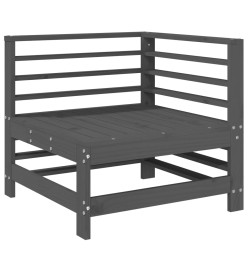 Salon de jardin 9 pcs Gris Bois de pin massif