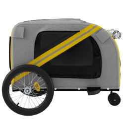 Remorque de vélo pour animaux de compagnie jaune et gris