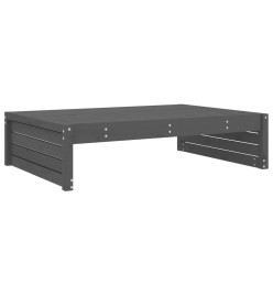 Repose-pied de jardin 120x80 cm gris bois de pin massif