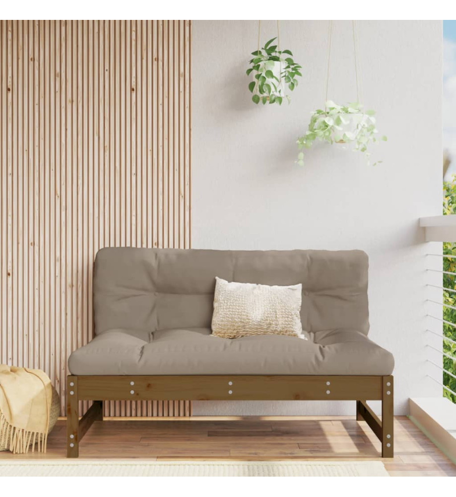 Canapé central de jardin marron miel 120x80 cm bois pin massif Canapé central de jardin marron miel 120x80 cm bois pin massif