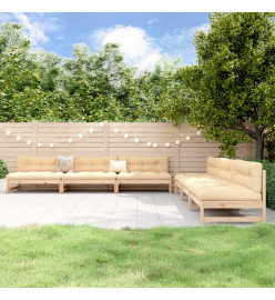Salon de jardin 6 pcs Bois de pin massif