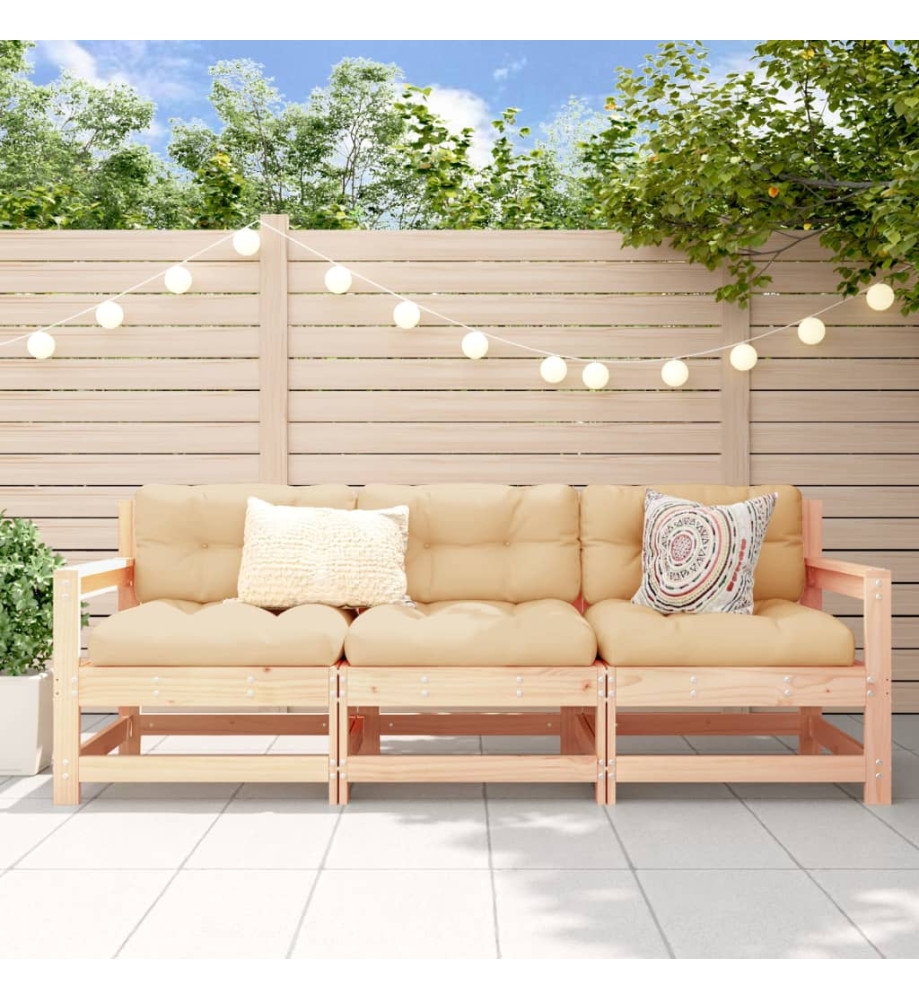 Salon de jardin 3 pcs bois massif de pin Salon de jardin 3 pcs bois massif de pin