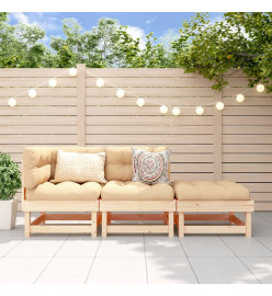 Salon de jardin 3 pcs bois massif de pin