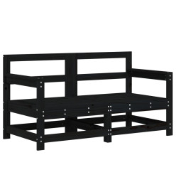 Canapés d'angle de jardin 2 pcs noir bois de pin massif