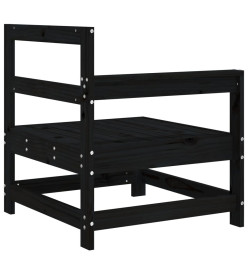 Canapés d'angle de jardin 2 pcs noir bois de pin massif