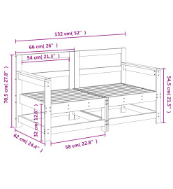 Canapés d'angle de jardin 2 pcs noir bois de pin massif
