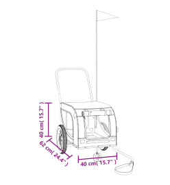 Remorque de vélo pour animaux de compagnie gris et noir
