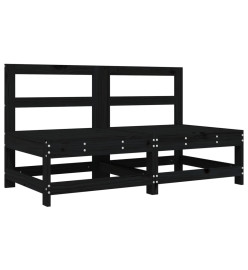 Salon de jardin 6 pcs Noir Bois de pin massif