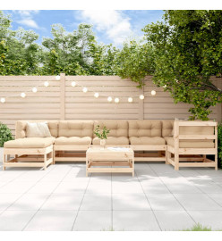 Salon de jardin 8 pcs Bois de pin massif