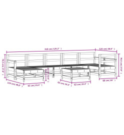 Salon de jardin 8 pcs Bois de pin massif
