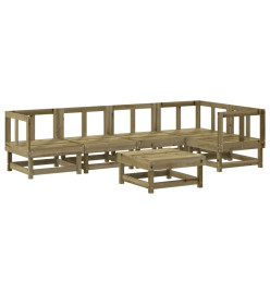 Salon de jardin 6 pcs bois de pin imprégné