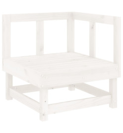 Salon de jardin 8 pcs Blanc Bois de pin massif