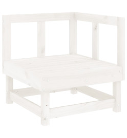 Salon de jardin 7 pcs Blanc Bois de pin massif