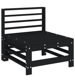 Salon de jardin 8 pcs Noir Bois de pin massif