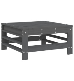 Salon de jardin 8 pcs Gris Bois de pin massif