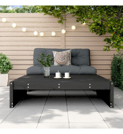 Repose-pied de jardin 120x80 cm noir bois de pin massif