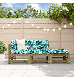 Salon de jardin 3 pcs bois de pin imprégné