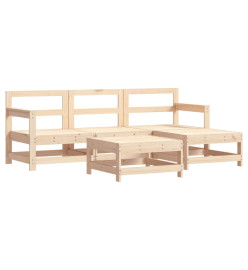 Salon de jardin 5 pcs bois massif de pin