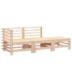 Salon de jardin 3 pcs bois massif de pin