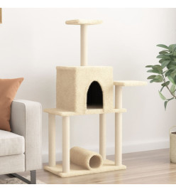 Arbre à chat avec griffoirs en sisal crème 122 cm