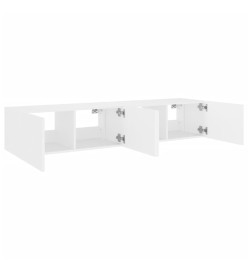 Meubles TV muraux avec lumières LED 2 pcs blanc 80x35x31 cm