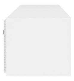 Meubles TV muraux avec lumières LED 2 pcs blanc 80x35x31 cm