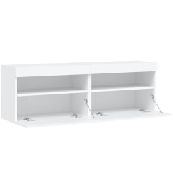 Meubles TV muraux avec lumières LED 2 pcs blanc 60x30x40 cm