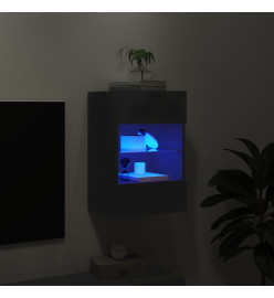 Meuble TV mural avec lumières LED noir 40x30x60,5 cm