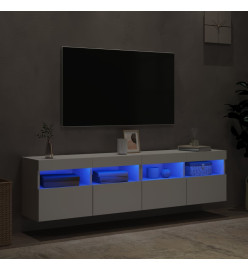 Meubles TV muraux avec lumières LED 2 pcs blanc 80x30x40 cm