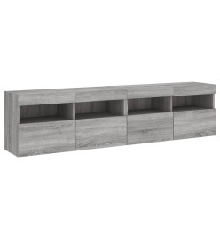 Meubles TV muraux et lumières LED 2pcs sonoma gris 80x30x40 cm