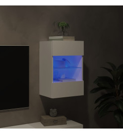 Meuble TV mural avec lumières LED blanc 40x30x60,5 cm