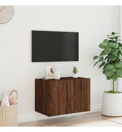 Meuble TV mural avec lumières LED chêne marron 60x35x41 cm