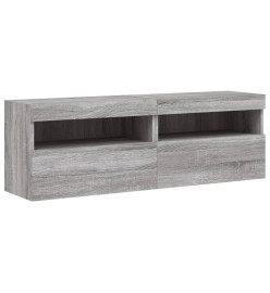 Meubles TV muraux et lumières LED 2pcs sonoma gris 60x30x40 cm