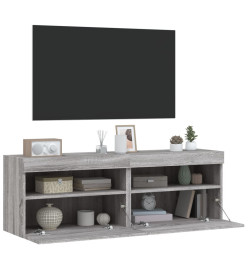 Meubles TV muraux et lumières LED 2pcs sonoma gris 60x30x40 cm