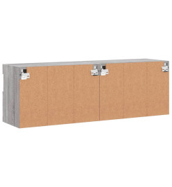 Meubles TV muraux et lumières LED 2pcs sonoma gris 60x30x40 cm