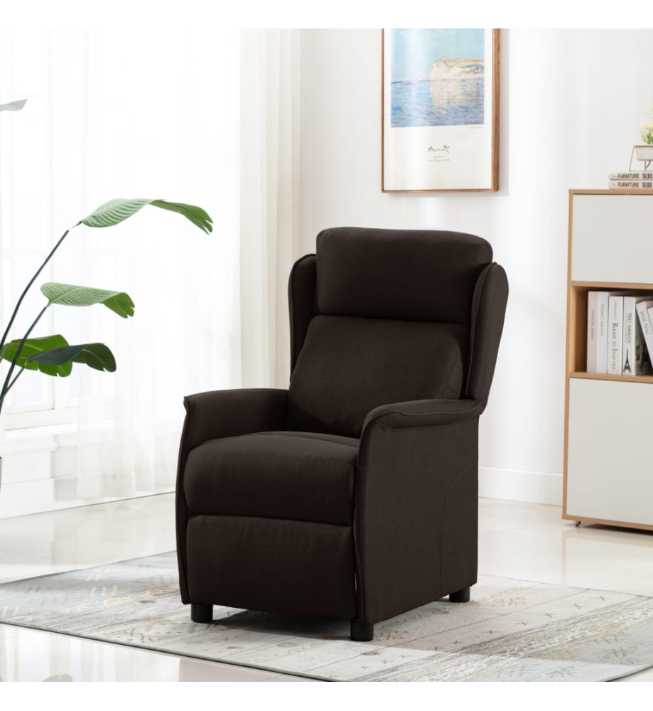 Fauteuil inclinable Marron foncé Tissu