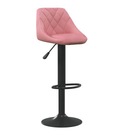 Tabourets de bar lot de 2 rose velours