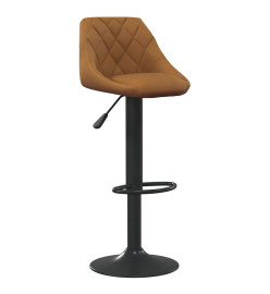 Tabourets de bar lot de 2 marron velours