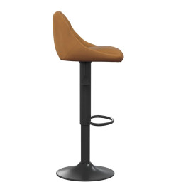 Tabourets de bar lot de 2 marron velours