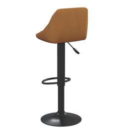 Tabourets de bar lot de 2 marron velours