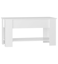 Table basse Blanc brillant 101x49x52 cm Bois d'ingénierie