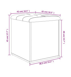 Banc de rangement sonoma gris 42x42x45 cm bois d'ingénierie