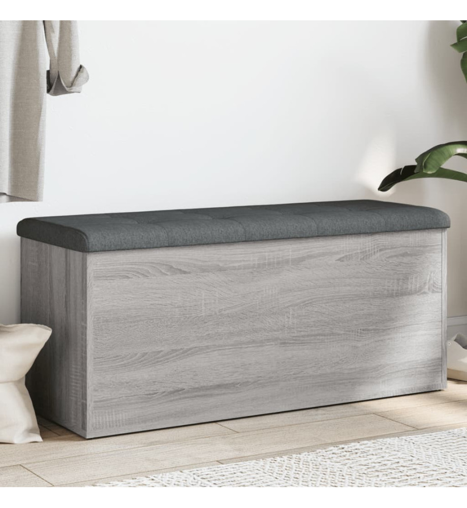 Banc de rangement sonoma gris 102x42x45 cm bois d'ingénierie