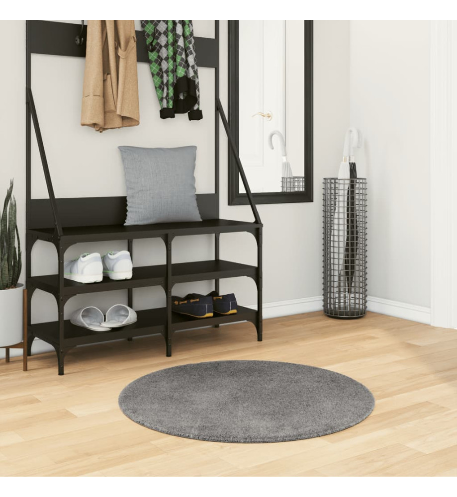 Tapis à poils courts doux et lavable anthracite Ø 80 cm Tapis à poils courts doux et lavable anthracite Ø 80 cm