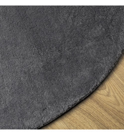 Tapis à poils courts doux et lavable anthracite Ø 80 cm
